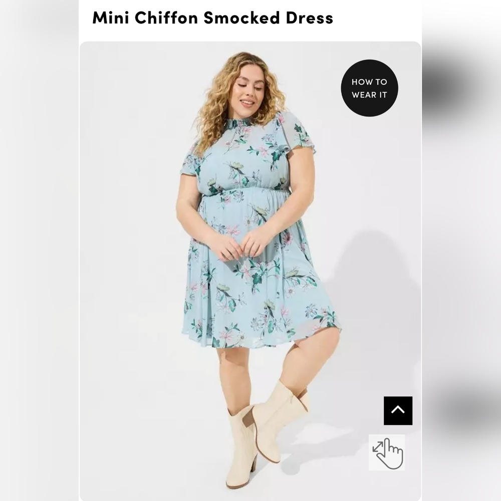 Torrid Light Blue Floral Chiffon Dress